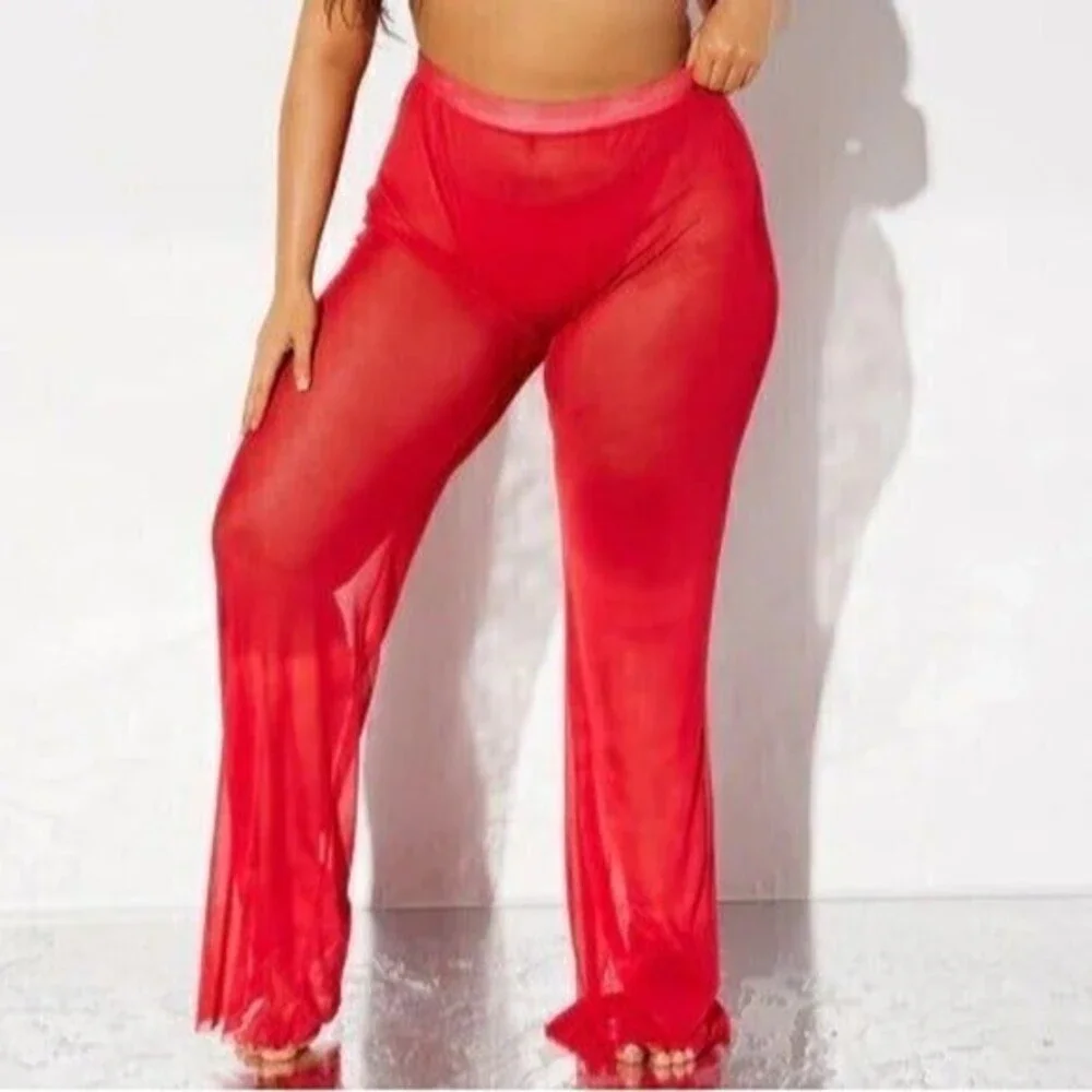 Spicy Hot High Waisted Mesh Swim Cover Up Pant Size M RefM017‎